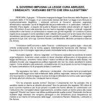 Comunicato stampa: Il Governo impugna la Legge Cura Abruzzo.